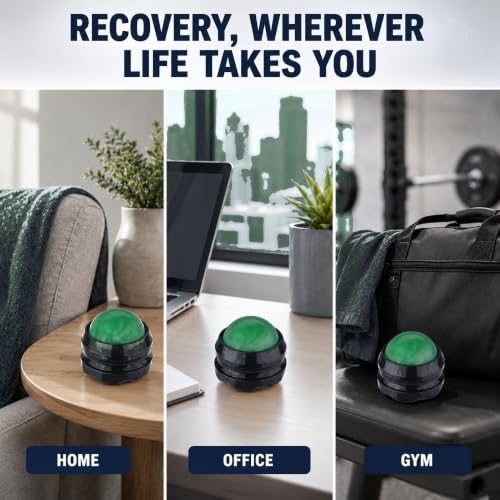 Manual Massage Ball Roller for Deep Tissue & Back Relief - Green Handheld Massage Tool for Essential Oils & Couples Therapy - color: Green
