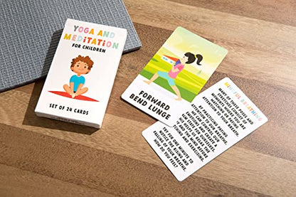 Kids Yoga and Meditation Flashcards, 24 Cards, Mindfulness Activities for Children
