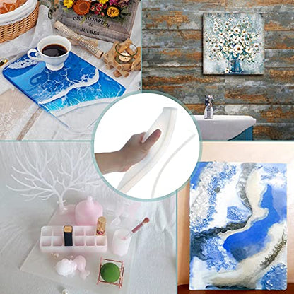 Extra Large Rectangle Resin Mold Kit, 3 PCS Silicone Tray Molds for Making Faux Agate Tray, Serving Board, Coaster, Include Big 12x8in, Square 10in, 10x6in Rectangle - color: 3Pack(Rectangle12"+Rectangle10"+1 Square10")