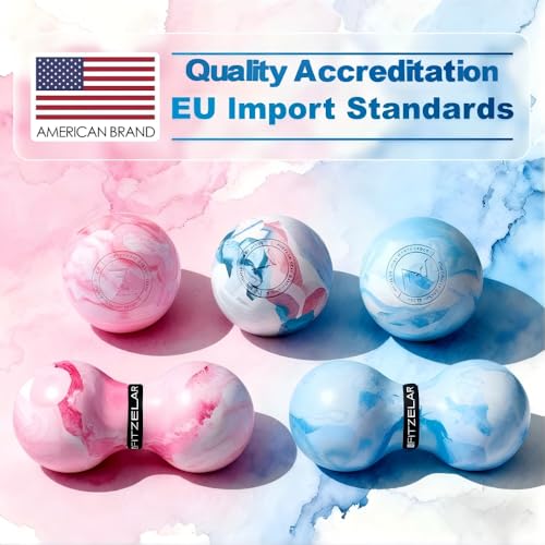 FITZELAR Massage Lacrosse Balls for Myofascial Release, Quality Certification, Massage Deep Tissue for Back and Shoulder, Trigger Point Therapy, Muscle Knots, Relieving Muscle Pain (2Blue) - color: 2blue