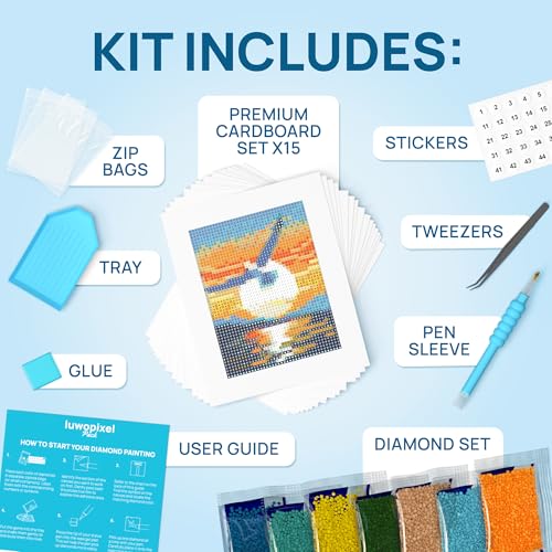 LuwoArte 15 Pack Diamond Painting Kits for Adults – Beach, Summer Vibes & the Sea Breeze – Full Drill DIY Paint Gem Art for Adults – Brilliant 5D Diamond Painting Kit – Relaxing Craft for Wall Décor - color: Sea Breeze
