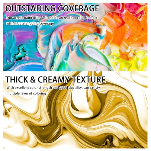 SNOWSUN Heavy Body Acrylic Paint, 1L (40oz) Bulk Cadmium Yellow - Non Toxic Artist Grade Thick Paint for Canvas, Wood, Ceramic & Crafts - color: yellow