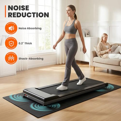 Stepwaver Walking Pad Mat, Treadmill Mat for Carpet & Hardwood Floors | High Density, 1/4 Thickness, Foldable, Floor Protection for Bike, Elliptical, Treadmill, Walking Pad - size: 55"L x 23.6"W x 0.2"Th