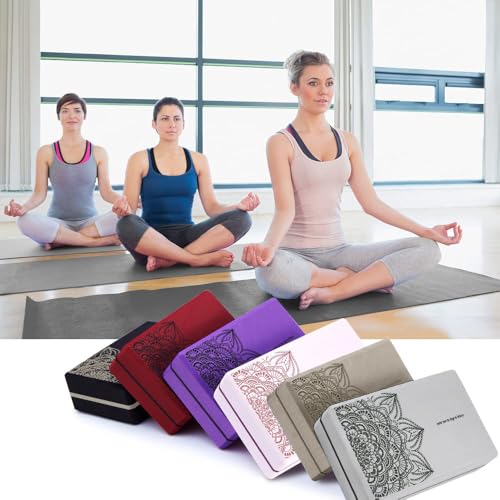 nuveti Yoga Blocks Set of 2, High Density Yoga Brick Foam Blocks to Improve Strength, Flexibility and Balance Brick Foam Blocks - color: SandStone