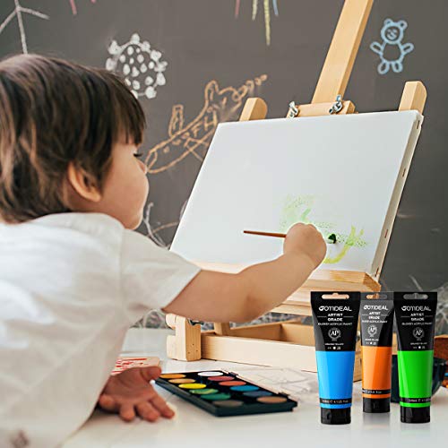 GOTIDEAL Acrylic Paint Prussian Blue Tubes(120ml, 4.1 oz) | Non Toxic, Non Fading, Rich Pigments,for Painters, Adults & Kids,Ideal for Canvas Wood Clay Fabric Ceramic Craft Supplies - color: Prussian BLue, style: Regular