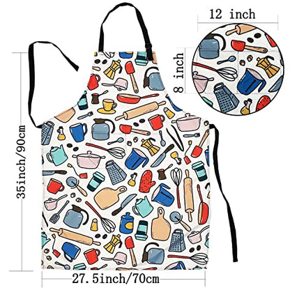 Adjustable Waterproof Apron Bib Apron with 2 Pockets Cooking Kitchen Aprons for Women Men Chef - color: Kitchen Apron