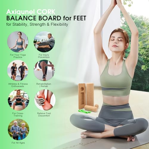 Cork Balance Board Foot Ankle Strengthener & Stability Trainer Kit
