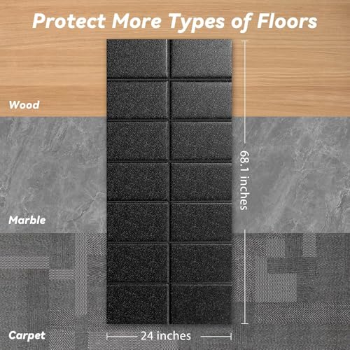 Walking Pad Mat – 68" x 24", 0.2" Thick Treadmill Mat for Carpet Floors - size: 68"L x 24" W x 0.2"Th
