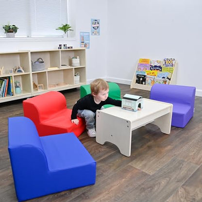 Children's Factory Flexible Seating Classroom Set, Rainbow, Set of 4 | Easy to Clean Water-Resistant Vegan Leather Kids Chair, High Density Foam Toddler Chair for Preschool, Daycare, or Playrooms - color: Rainbow, Set of 4
