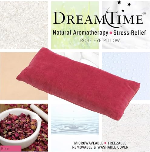 DreamTime Dreamtime Eye Pillow with Rose, Natural Herbal Mask for Relaxation, Create A Spa Experience at Home - color: Red
