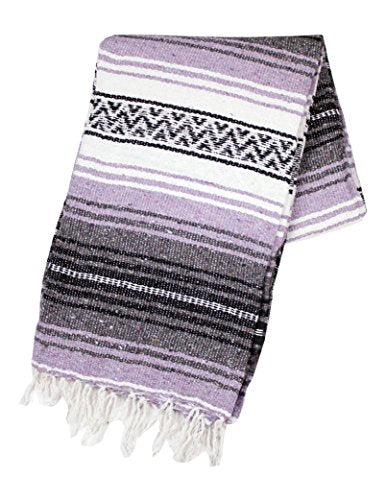 Canyon Creek Authentic Mexican Yoga Falsa Blanket (Light Purple) - color: Purple