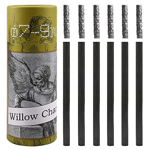 Willow Charcoal Sticks, Natural Willow Charcoal for Artists, Beginners, or Students of All Skill Levels, Great for Sketching, Drawing, and Shading, Approx 7-9mm in Diameter, Pack of 25