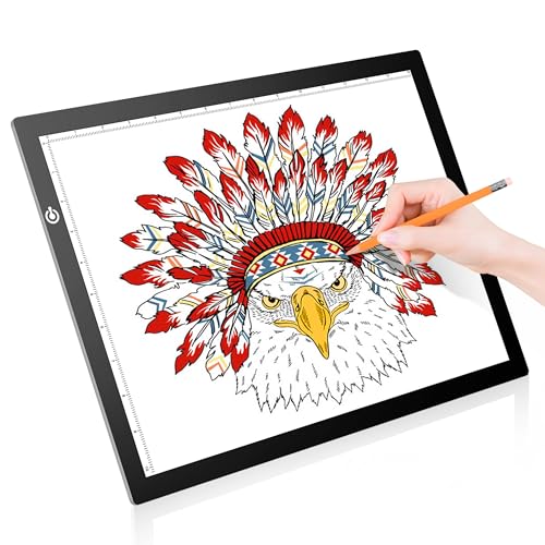 LitEnergy A3 Copy Light Board Tracing Box, Ultra-Thin Adjustable Drawing Tablet USB Power Artcraft LED Tracer Pad for Diamond Art Painting Accessories, Streaming, Sketching, Animation, Stenciling - color: BLACK, size: 02 - A3