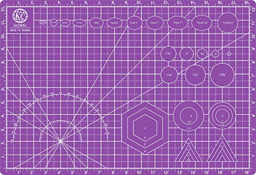 KC GLOBAL A3 (19"x13") Professional Grade Self-Healing Cutting Mat (Purple) - Odor-Free, Double-Sided, Eco-Friendly, Non-Slip, Premium Desk mat for DIY, Crafting, Model Building,and Art Projects - size: 19"L x 13"W