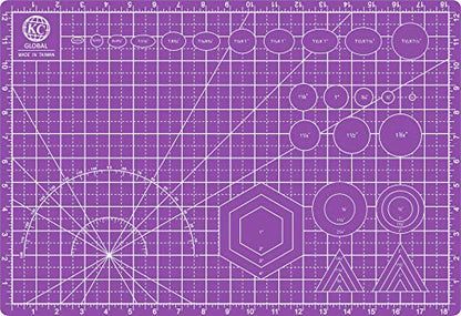 KC GLOBAL A3 (19"x13") Professional Grade Self-Healing Cutting Mat (Purple) - Odor-Free, Double-Sided, Eco-Friendly, Non-Slip, Premium Desk mat for DIY, Crafting, Model Building,and Art Projects - size: 19"L x 13"W