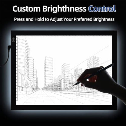 A4 Tracing Light Box, LED Board Adjustable Brightness Light Pad | Micro-USB powered, Light Table for Artists, Tattoo Drawing, Animation, Sketching, Stenciling & Diamond Art Painting