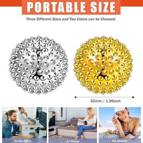 Magnet Balls - Hand & Foot Massage Ball, Spiky Massage Orb, 3.2cm Gold - size: 3.2 cm
