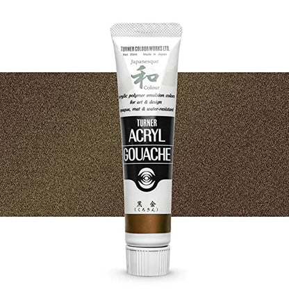 Turner Colour Works Acryl Gouache Artist Acrylic Paint - Single 20 ml Tube - Japanesque Black Gold (MetAllic) - color: Japanesque Black Gold (Metallic), size: 0.7 Fl Oz (Pack of 1)