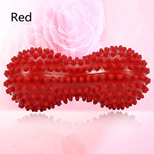 Spiky Massage Ball Peanut Massager Ball Fitness Exercise Mobility Peanut Ball Pain Muscle Steess Foot Myofascial Relief for Plantar Fasciitis Heel Foot Arch Pain (red) - color: Red
