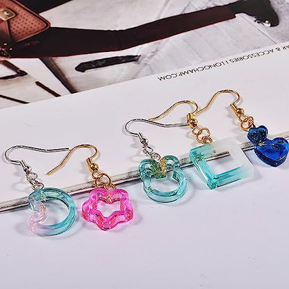 Attuslla Resin Shaker Silicone Molds Earrings Resin Molds Silicone with Glitter for DIY Jewelry Pendant Necklace Ornament - color: Style 10