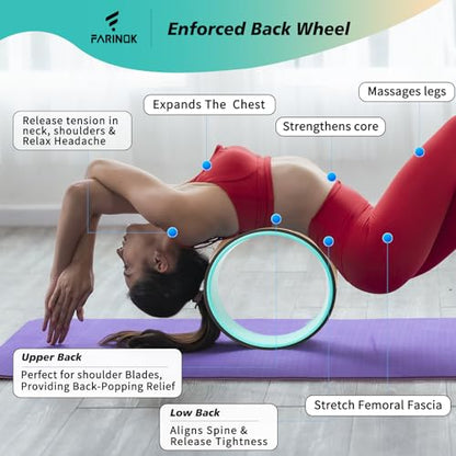 Cork Roller, Yoga Wheel, Upgraded Back Wheels for Pain Relief & Stretching - style: CORK