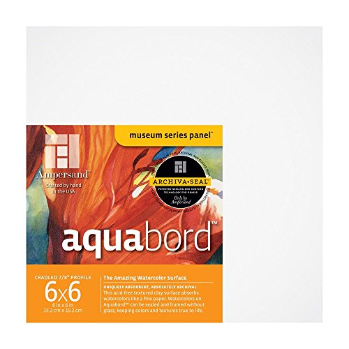 Ampersand Aquabord Panel for Watercolor and Gouache, 7/8 Inch Depth, 6X6 Inch (CBTC0606) - color: Flat Profile, size: 7/8 Inch, 6" x 6"