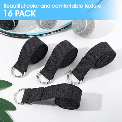 16 Pcs Yoga Strap for Stretching Bulk 6ft Exercise Stretch Band with Metal D Ring Adjustable Pilates Non Elastic Yoga Stretch Belt for Women Men Physical Fitness Gym Workout Dance