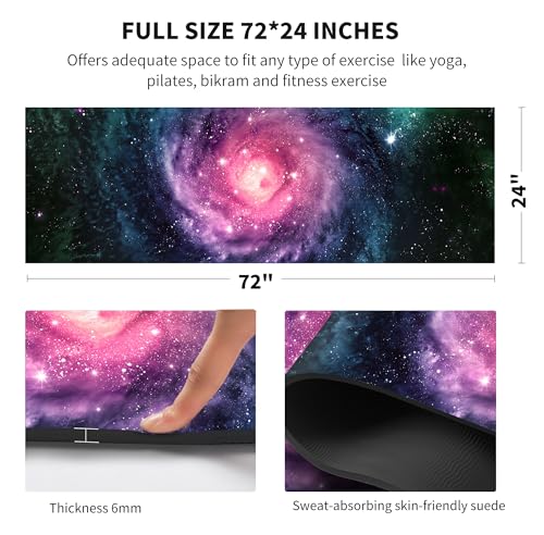 nuveti Yoga Mat Print Extra Thick TPE Non Slip Fitness Exercise Mat with Carrying Bag,72"x24" Extra Thick 6MM Exercise & Workout Mat for Yoga, Pilates Fitness and Floor Exercises - color: ChenXingLiaoLuo