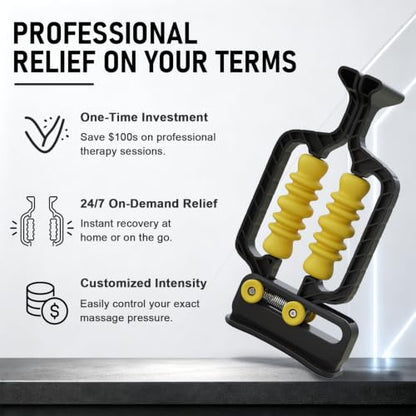 Adaptive Arm Massage Roller with Spring Base for Forearm & Tennis Elbow - color: Black