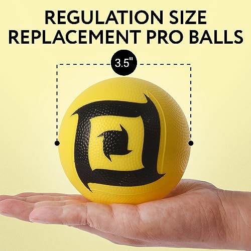 Impresa 3-Pack Spike Ball Replacement Balls - Compatible with Spikeball, Spikeball Pro Set - 3.5-Inch Yellow Inflatable Replacements & Hand Pump - Enhanced Grip & Consistent Bounce