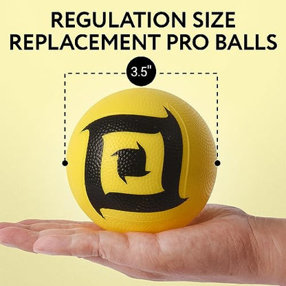 Impresa 3-Pack Spike Ball Replacement Balls - Compatible with Spikeball, Spikeball Pro Set - 3.5-Inch Yellow Inflatable Replacements & Hand Pump - Enhanced Grip & Consistent Bounce