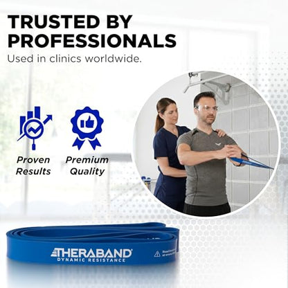 THERABAND High Resistance Band, Exercise, Workout, Physical Therapy, Blue - size: Heavy (35 lbs)