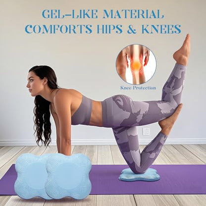 2 Packs Yoga Knee & Elbow Cushions - Extra Thick Foam for Knees, Elbows, Wrists, Hands & Head - Pilates & Kneeling Pads - Support Foam Pads for Women & Men - color: blue