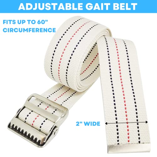 LiftAid Transfer and Gait Belt 60 Inch with Metal Buckle and Loop - Walking, Standing and Transfer Assist Aid for Seniors, Elderly Patients, Caregiver, Nurse, Therapist (Beige Pack of 10) - color: Beige Pack of 10