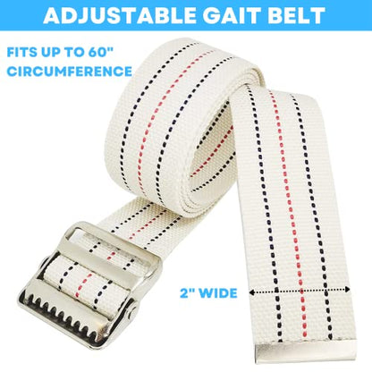 LiftAid Transfer and Gait Belt 60 Inch with Metal Buckle and Loop - Walking, Standing and Transfer Assist Aid for Seniors, Elderly Patients, Caregiver, Nurse, Therapist (Beige Pack of 10) - color: Beige Pack of 10