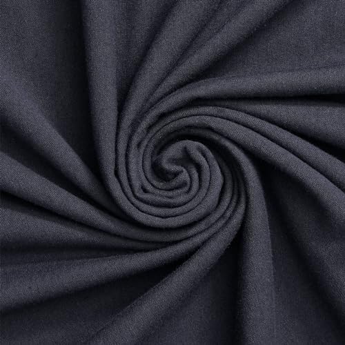 EOVEA - Cotton Spandex Fabric by The Yard - 4 Way Stretch Jersey Knit - Spandex & Cotton T-Shirt Fabric - Lightweight, Breathable - 60" Wide Roll| 10 oz(Navy, 1 Yard) - color: Navy Blue, size: 1 Yard