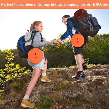 Fishboy Collapsible Stool for Adults, Portable Folding Camping Seat, 400lbs - color: All Orange