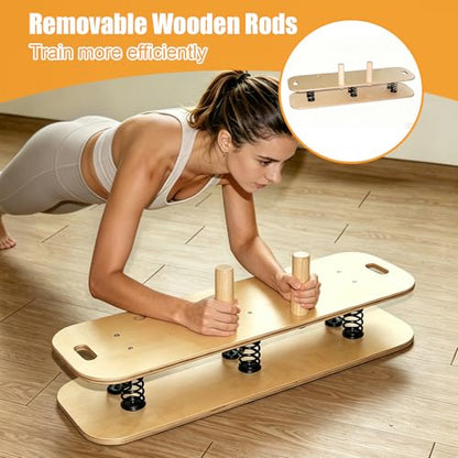 Wooden Balance Board – 400 lbs Capacity 360° Dynamic Spring Rebound Wobble Board Exercise Equipment Balance Trainer for Adults Kids Core Strengthening Standing Desk Physical Therapy Surf Training Home Workout