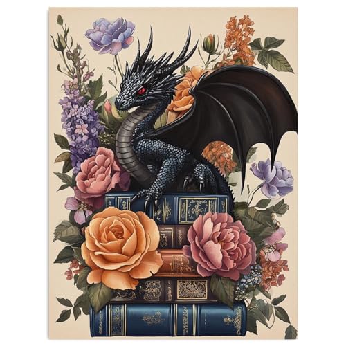 Dragon Diamond Painting Kits for Adults Book Diamond Art Kits for Adults | Dragon Gem Art Kits for Adult for Gift Home Wall Decor 12x16 Inch - color: G9595