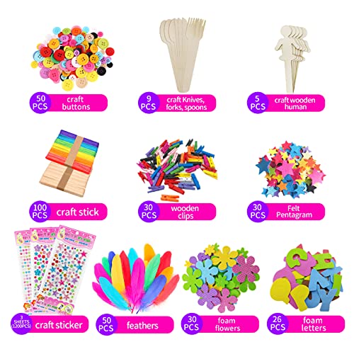 Itopstar 3000 Kids Arts and Crafts Supplies for Kids Crafting Supply in 3 Layered Plastic Art Box All in One Ages 8 9 10 11 & 12 Year Old Girls & Boys Crafting Supply Set - color: Pink 3000pcs