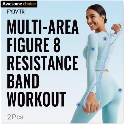 Upgraded Figure 8 Resistance Bands, Resistance Bands for Arms & Full Body Workout, Stretch Resistance Band with Handles for Yoga, Pilates, Toning, Home Fitness & Physical Therapy - color: 15LB Purple+25LB Blue