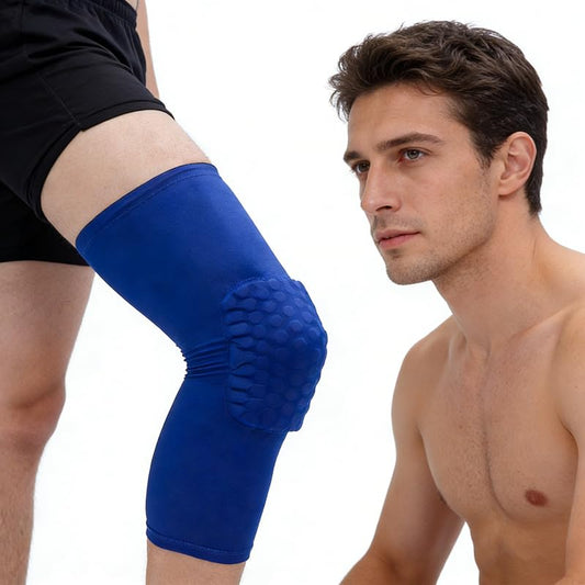 Wei Long Knee Pads Compression Leg Sleeve Knee Sleeve for All Sports Wrestling Protector Gear, 1PC Knee Pad (XL,Blue) - color: Blue, size: X-Large