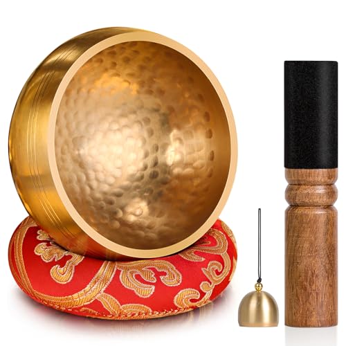 Hihealer Singing Bowl, Authentic Tibetan Sound Bowl for Yoga - color: Black