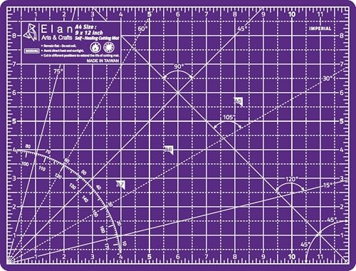 Elan Cutting Mat A4 Pink & Purple, Self Healing Cutting Mat 9x12 Inch, 5-Ply Craft Board Pink, Hobby Board for Crafts 9x12 Inch - style: 12 x 9"