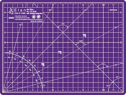 Elan Cutting Mat A4 Pink & Purple, Self Healing Cutting Mat 9x12 Inch, 5-Ply Craft Board Pink, Hobby Board for Crafts 9x12 Inch - style: 12 x 9"