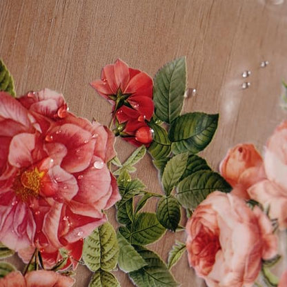 Clear Table Protector Cover Vinyl Rose PVC Tablecloth, 60"x104" | Dining Room, Kitchen Meals, Tabletop Protection, Easy Cleanup, Brunch, Parties, Holiday Gatherings, Everyday Use - color: Rose, size: 60" x 104" (Rectangular)