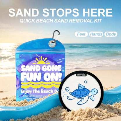 Sand Remover for Beach Towels - Soft Quick Clean Mitt for Kids & Adults | Removes Sand in Seconds,Gentle on Skin,Reusable & Washable,Beach Vacation Essential,Perfect for Beach, Pool & Camping - color: Sea Turtle a