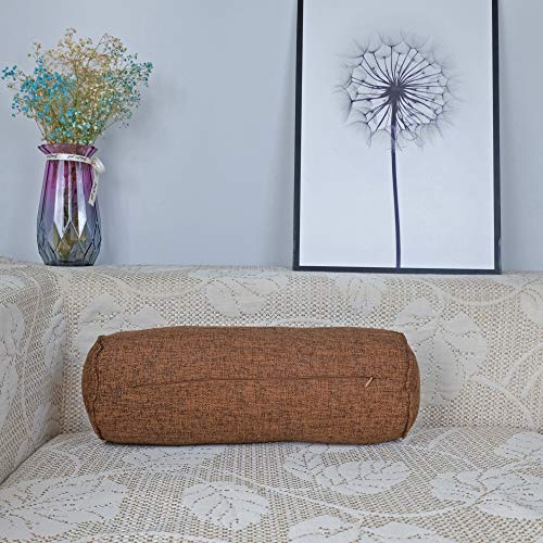 Neck Roll Pillow - color: Brown (Linen)