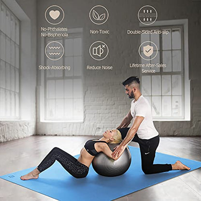 GXMMAT Large Yoga Mat 12'x6'/10'x6'/6'x8'(7mm) - color: Blue Sky, size: 6*12 FT