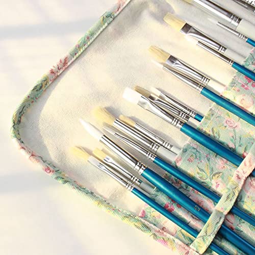 Funny live Paint Brush Holder Art Supplies, Artist Brush Holder & Storage Organizer Roll-Up Case Bag, Protect Acrylic Oil Watercolor Paintbrushes (Pink Rose 20 Slot Pockets) - color: Pink Rose 20 Slot Pockets